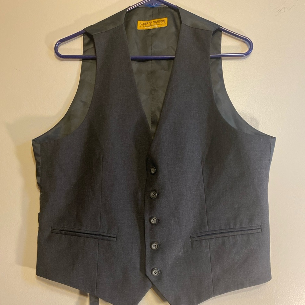 Alberto Nardoni Collection Vest Men’s Black Buttoned Dress Rome Italy (read)